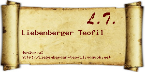 Liebenberger Teofil névjegykártya